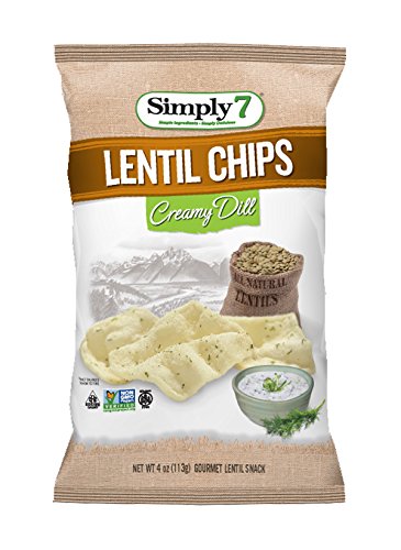 Simply7 Lentil Chips, Creamy Dill, 4 Ounce (Pack of 12)