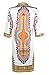 Traditional African Print Dashiki Bodycon Plus Size Short Sleeve Dress White XXX-Large