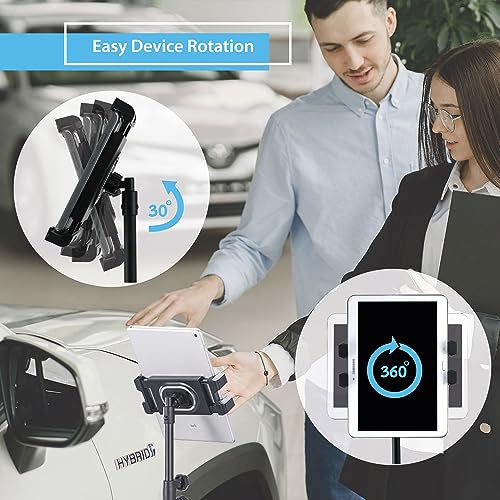 Techno mounts Adjustable Telescopic Tripod Tablet Stand – Universal Floor Holder for iPad, Galaxy Tab & Mobile Phones (6"–13")
