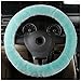 MLOVESIE Fluffy Wool Car Steering Wheel Cover Genuine Sheepskin Steering Wheels Interior Accessories for Women Anti-Slip Universal for 15 inch (Mint Geen)