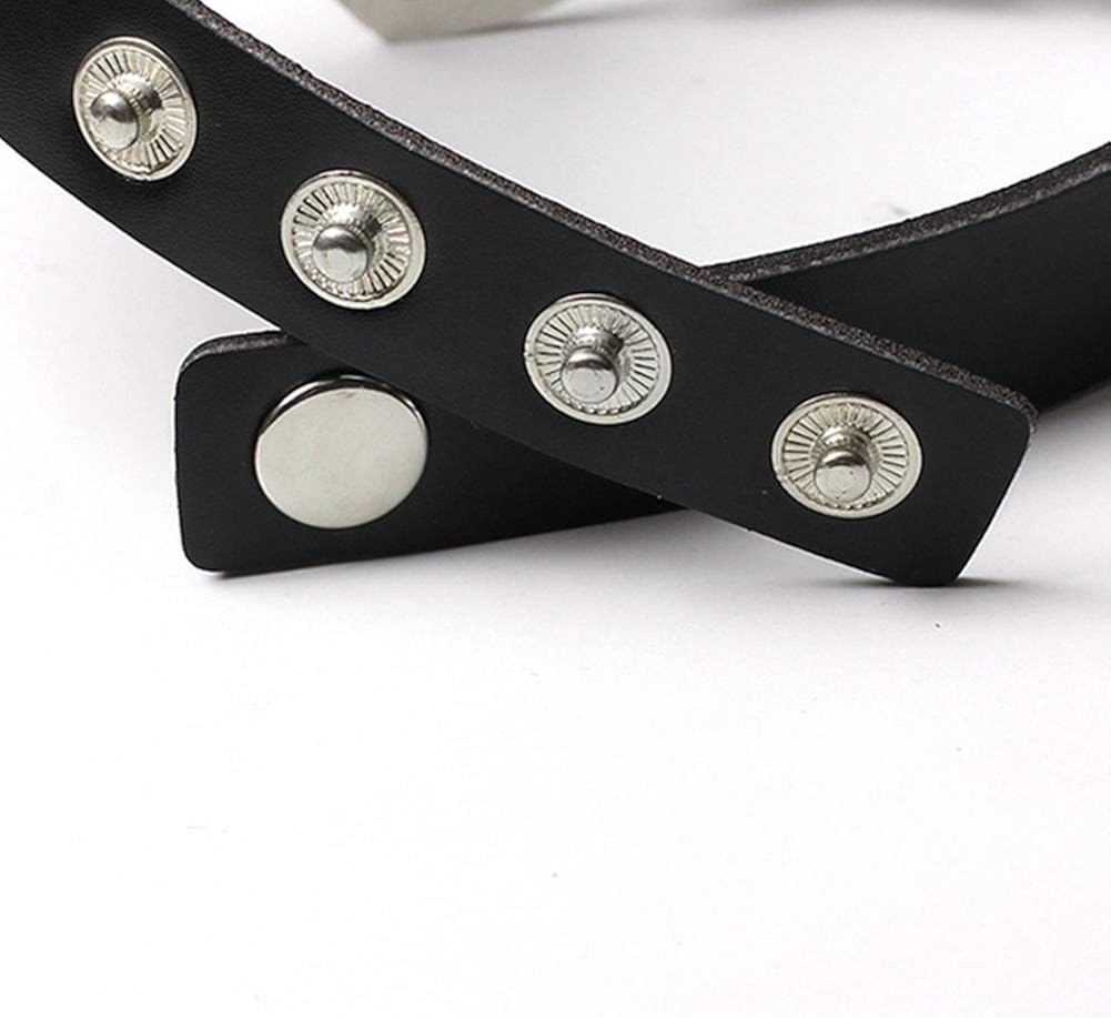 MJartoria Gothic Jewelry-PU Leather Choker Necklace for Women-O-Ring Heart Punk Rock Adjustable Black Collar Choker Cosplayer (Style 1, 2 Pcs): Clothing