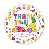 Kreatwow 48 Pack Tutti Frutti Party Supplies Fruit Thank You Sticker Labels Tutti Fruity Stickers for Party Favors Birthday Party Baby Shower Supplies