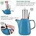 Tealyra - Daze Ceramic Large Teapot Blue - 47-ounce (6-7 cups) - With Stainless Steel Lid Extra-Fine Infuser for Loose Leaf Tea - 1400ml