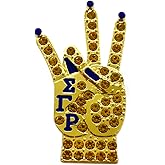 Stunning SGR Sorority Brooch For Members And Events Jewelry SIGMA GAMMA R Greek Letter Rhinestone Metal Golden Gesture Brooch Pin