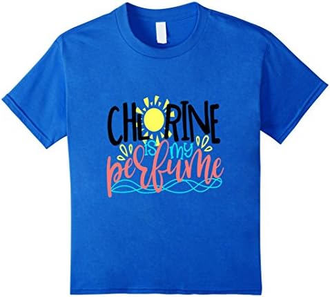 unisex-child Funny Swim Shirt Swimming Pool Chlorine Is My Perfume 12 Royal Blue