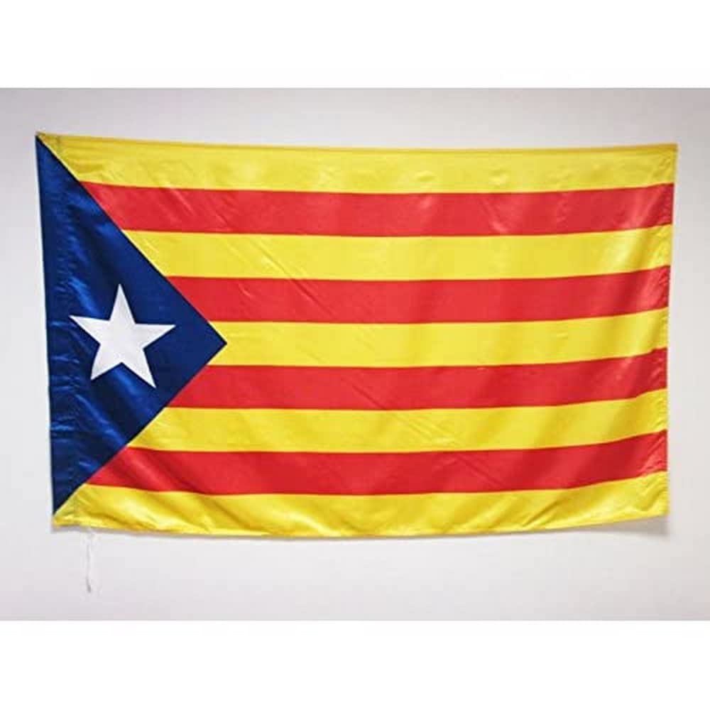 AZ FLAG - Catalonia Estelada Blava Flag - 3x5 Ft - Satin - Independentist Catalan Banner with Sleeve - Fade Resistant - Bright Colors - 3' x 5' Feet - 150x90 Cm