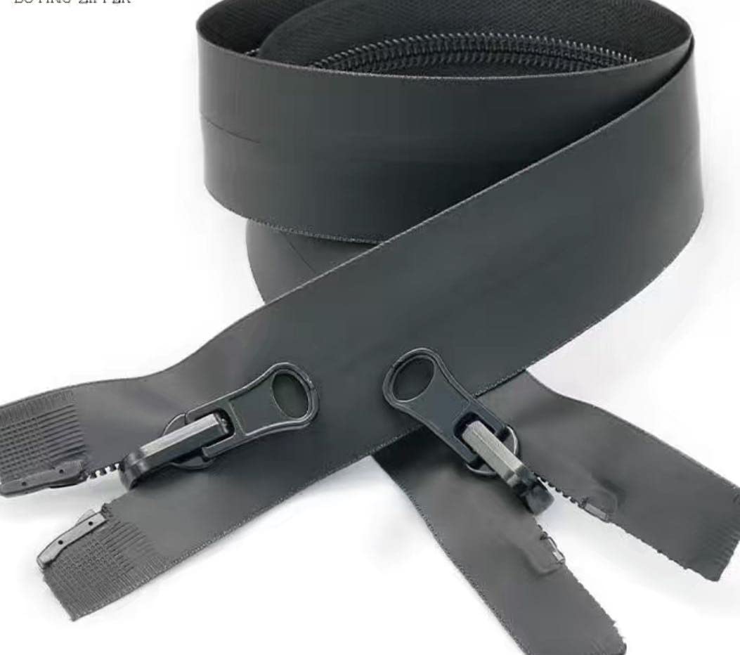 JYC CREATIVE 2 Pieces/Pack of 80cm Waterproof Open Zipper, 3# Zipper for Waterproof Clothing, Jackets, Tents, etc. Good Sealing Performance, Navy Blue (3# 80cm Blue)