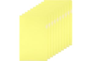 PATIKIL L Type Folders 10 Pack A4 Plastic File Project Pockets Clear Paper Document Jacket Sleeves for Office, Yellow