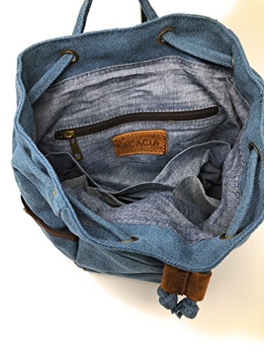Nickanny's Conceal Carry Purse Multi Pocket Backpack Sling -Water Repellent Canvas for Women, Girls or Men-Unisex-Crossbody Convertible-Photography Rucksack Bag (Blue) - Thumbnail 7