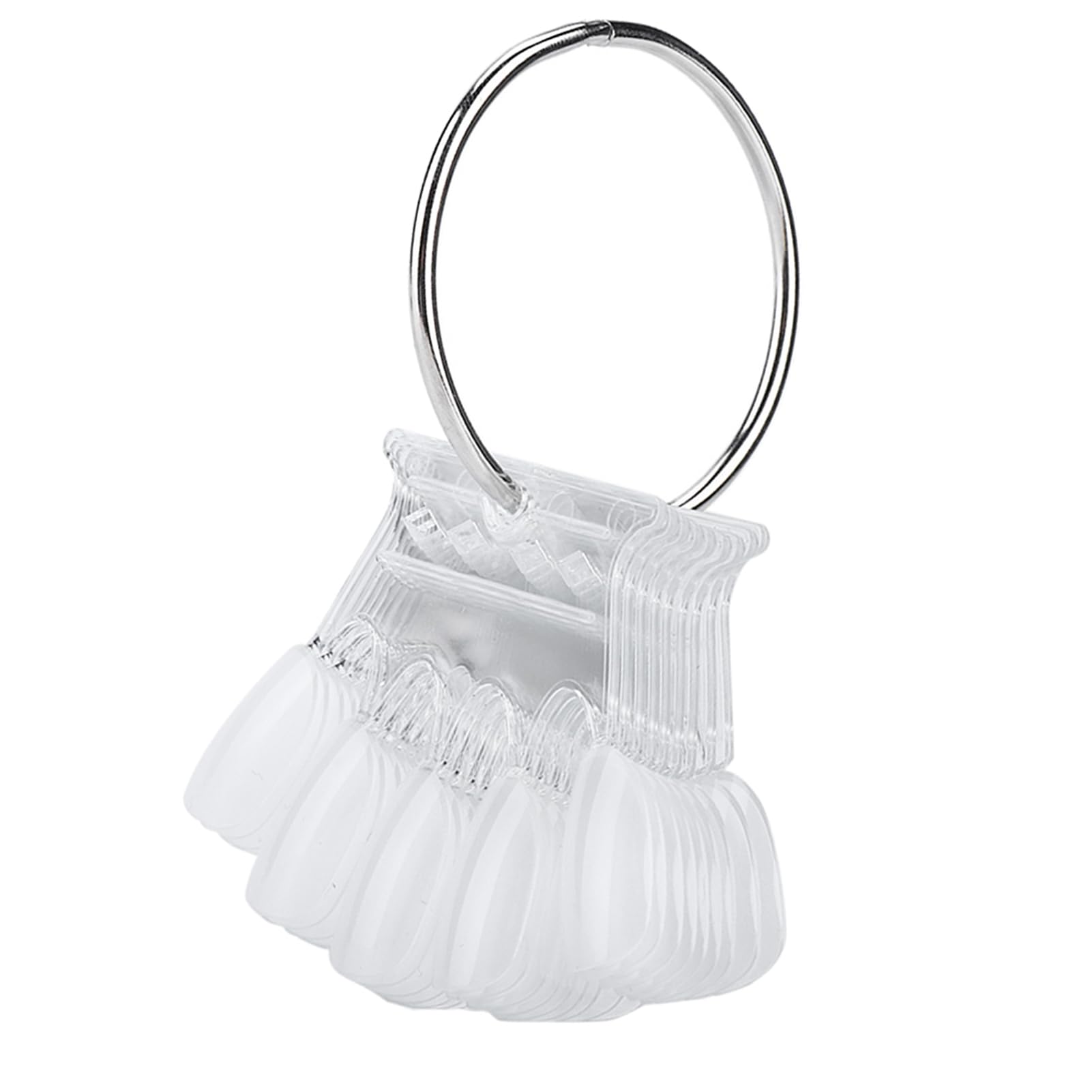 Yctze 50pcs Nail Art Practice Tips, 4 Colors Manicure Polish Gel, Nail Polish Color Display, Swatches Nails, White Nail Tips for Samples, Acrylic Rectangles Nail Art Display