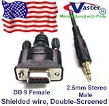 SuperEcable - 20214-6 RS232 DB 9 Female to Stereo 2.5mm Plug Shielded Cable with Ground. 6Ft