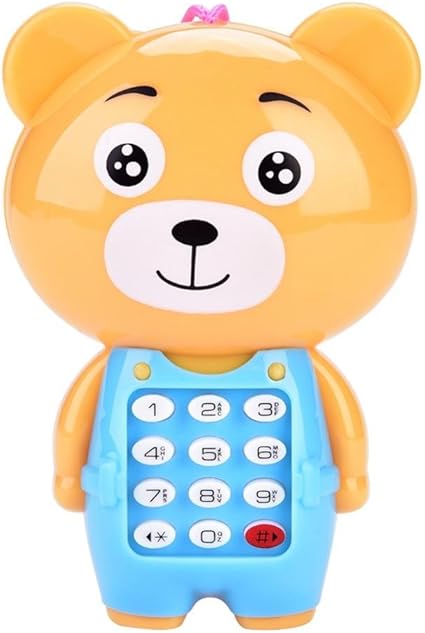 Amazon Com Gloglow Pack Of 5 Kid Phone Toy Musical Simulation Telephone Cute Play Mobile Phone Multifunctional Early Childhood Educational Button Sound Toy Bear Toys Games
