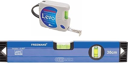 FREEMANS Levo 5m:16mm Measuring Tape + 30cm Basik Spirit Level
