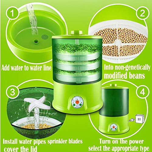 WG Intelligent Bean Sprouts Machine Grow Automatic Large Capacity Thermostat Green Seeds Growing Automatic Bean Sprout Machine 220V