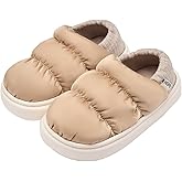 Winter Puffer Home Slippers for Women Men Warm Plush Lining House Slipper Comfy Wrap Heel Shoes Indoor Outdoor