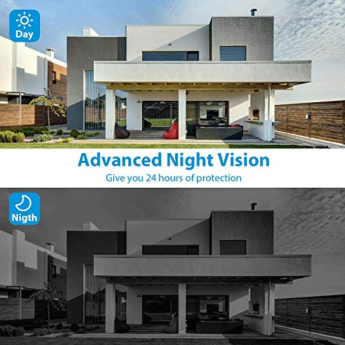 Outdoor Security Camera, NGTeco WiFi Home Security Camera, Wireless 1080P IP Camera with Motion Detection, Night Vision, Remote View, 2-Way Audio and Waterproof, Cloud/SD Storage