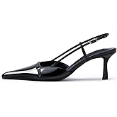 MAVMAX Slingback Heels for Women Kitten Heels with Bow Pointed Close Toe Pumps Dress Party Heeled Sexy Wedding Shoes