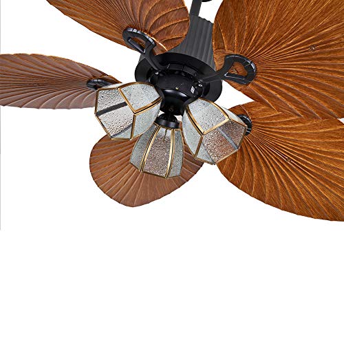 TFCFL 52 Inch Tropical Style Ceiling Fans, Modern Ceiling Fan Light