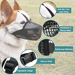 Dog Muzzle, Soft Mesh Covered Muzzles for Small
