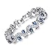 Feraco Womens Blue Sapphire Bracelet for Mom Tennis Cubic Zirconia Bridal Jewelry