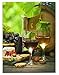 BANBERRY DESIGNS Lighted Wine Canvas Print Wall Art with LED Lights Glasses and Bottle Pictured with Grapes, Bread, Cheese, Nuts and Olives Measures 12