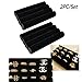 Adorox 2 sets of Finger Black Velvet Ring Trays Accessory Foam Pads Showcase Counter Top Display Jewelry Holder 5.5'' Holiday Gift Christmas