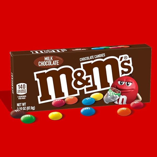 M&M’S MILK CHOCOLATE EASTER CANDY THEATER BOX EASTER BASKET STUFFERS, 3.1 OZ BOX