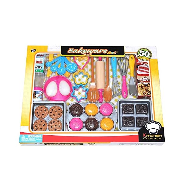 TikTakToo 50 TLG riesiges Backset Kuchen Küchenhelfer für Spielküche Lebensmittel UVM – Bild 3