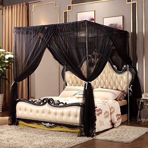 Nattey 4 Corners Post Bed Canopy Curtain Bed Frame Canopies,Indoor