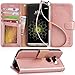 LG G5 Case, Arae [Wrist Strap] Flip Folio [Kickstand Feature] PU leather wallet case with ID&Credit Card Pockets For LG G5 (rosegold)
