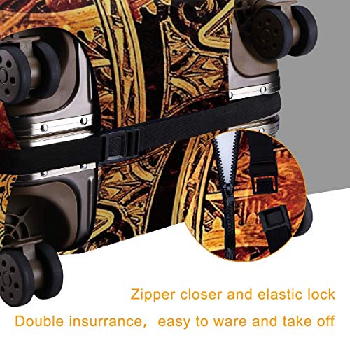image for YongColer Cool Steampunk Gears Zipper Travel Luggage Suitcase Protecto