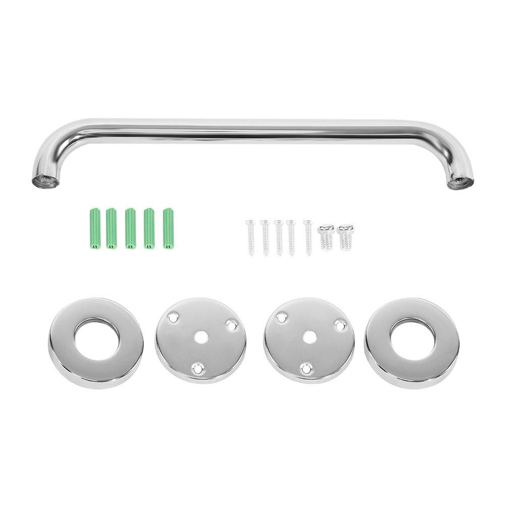 Bath Towel Rail, Heavy Duty Chrome Bathroom Accessory Wall Mounted Straight Towel Rail Handle Handrail Grab Bar Non-slip polished finish