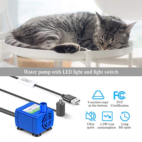 Wonder Creature Cat Water Fountain with Stainless Steel Lid, 2.4L/81oz