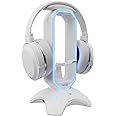 Tilted Nation Gaming Headphone Stand | RGB Headset Stand White | Headset Holder for Desk with Mouse Bungee and USB Hub | The Ultimate Gaming Accessories for Gamers for PS5, Xbox, PC - White
