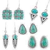 Turquoise Earrings in 925 Sterling Silver & Genuine Turquoise by Turquoise Network