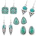 Turquoise Earrings in 925 Sterling Silver & Genuine Turquoise by Turquoise Network