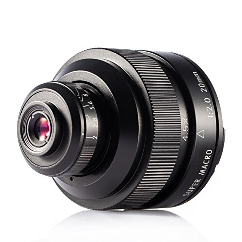 Zhongyi Mitakon Lens 20mm F2.0 4-4.5X Super Macro Lens for Canon DSRL Camera Lens Mount Silent Frame Large Aperture Lens with Tarion Carry Pocket