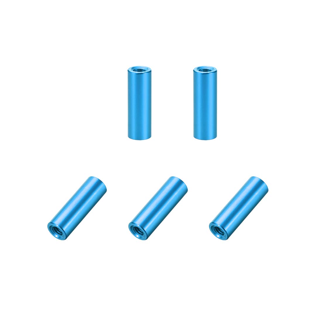 uxcell 5 Pcs M3x15mm Round Aluminum Standoff Column