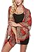 Zeagoo Womens Chiffon Caftan Poncho Tunic Cover Up Top Summer Spring Many Styles, One Size, Red