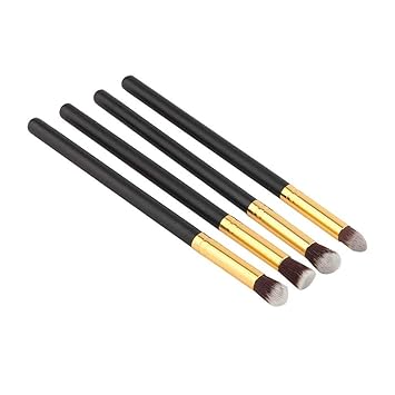 Electomania Professional Eyeshadow Blending Pencil Eye Brushes (Black and Gold, Set 4 Pieces)