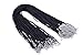 KONMAY Necklace Cord 50PCS 20'' Black Satin Silk Necklace Cord 2.0mm with Dull Silver Metal Parts