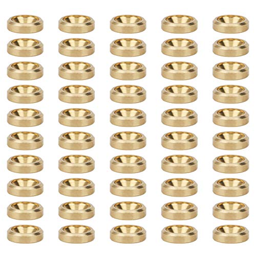 Fafeicy 50pcs Pure Copper Cup Washers, Countersunk Assorted Screw Cup Washers Kit for Home, Decoration, General Repair(M4)