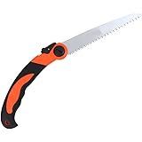 FOLDING HAND SAW All Purpose, Wood, Bone, PVC. Best for Tree Pruning, Camping, Hunting, Toolbox. Rugged 8" Blade, Solid Grip #29763