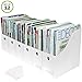 Evelots Magazine File Holder - Set of 12 White - Office Desk Organizer - Sturdy Cardboard - New Upgraded Double Front Panel for More Stability - Full 4 Inch Wide - Easy Assemble