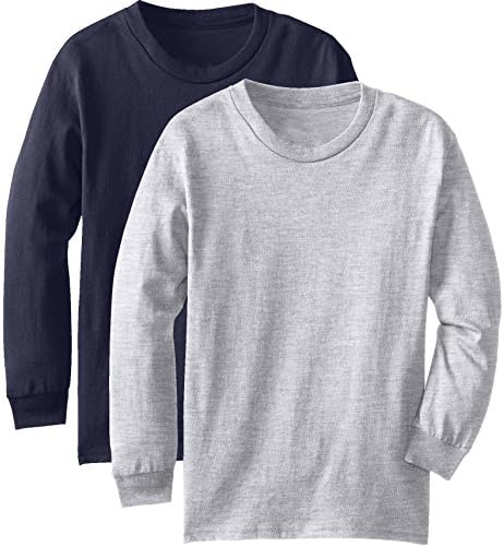 Regular Fit Youth Long Sleeves Cotton TShirt - Boys Girls 7-16 Yrs Old - Pack Deal