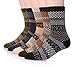 EBMORE Men's Fashion Printed Winter Casual Wool Classic Crew Socks 5-Pack