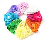 Ema Jane - Crochet Baby Beanie Waffle Hats with & Hair Accessories 16 Pack (8 Hats + 8 Hair Accessories)