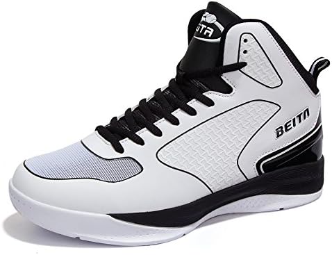 Man's High Top Sneakers Breathable Sport Shoes BasketBall Shoe(White),9 D(M) US