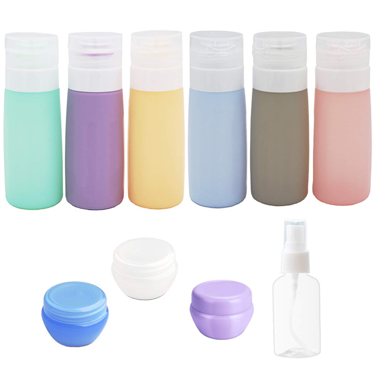 10Pack Travel Bottles Set 3Oz Leakproof Silicone Travel