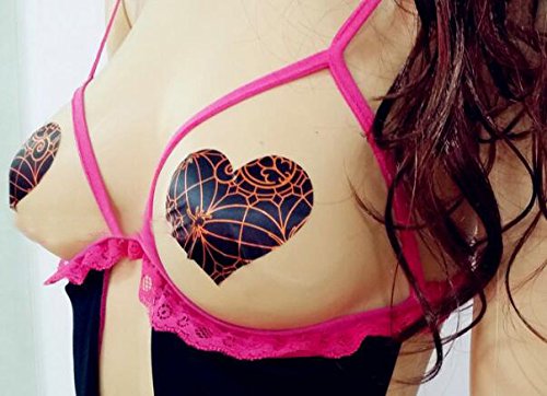 Heart Shape Nipple Covers Satin Adhesive Breast Pasties Petals